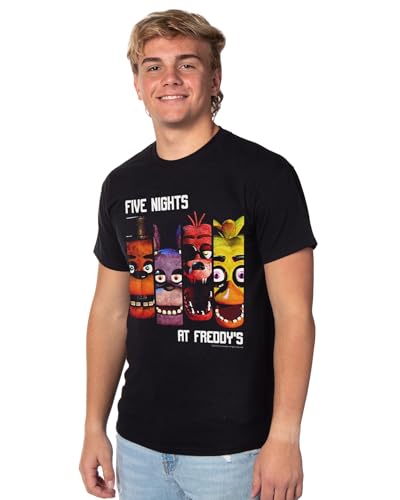 Five Nights at Freddy's T-Shirt Men's Character Columns Horror Game Adult Tee