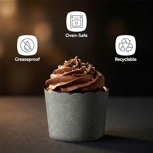 Restaurantware Baking Cups 200 Pack of 6 oz Paper Cupcake Liners Greaseproof Scalloped Oven-Safe Elegant Dessert Muffin Cups Disposable for Parties by Restaurantware - Image 4