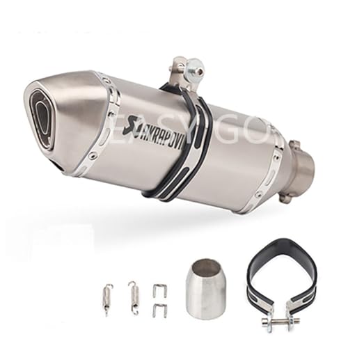 スリップオンマフラー 汎用 バイクサイレンサー 38mm 差込口 50.8mm (A, 370mm)