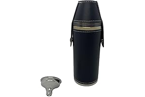 Black Flask with Four Shot Glasses & Funnel