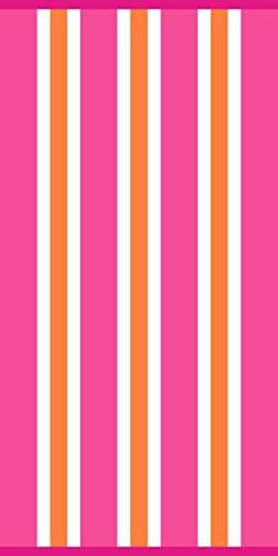 Simply Outdoors Cabana Basic Pink Stripe Beach Towel 30" by 60" - 100% Cotton