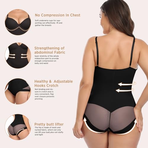 Image of JOYSHAPER Bodysuit with Built in Bra for Women Tummy Control Shapewear Backless Shapewear Top Slimming Body Shaper