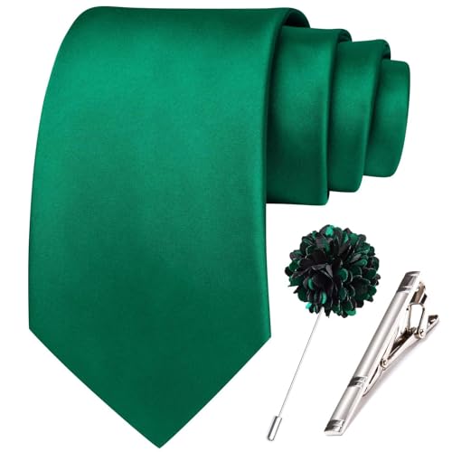 Image of Hi-Tie Men's Extra Long Solid Satin Tie Set 63 Inch /70 Inch Formal Necktie