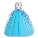 MYRISAM Unicorn Costume Princess Birthday Pageant Party Dance Performance Carnival Long Maxi Tulle Fancy Dress Up Outfits Blue 6-7T