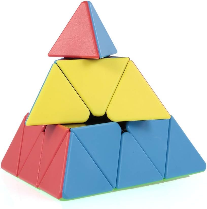 Image of HAWKISTER Kid Qiyi Pyramid Stickerless Magic Cube Mofangge Qiming Pyramid Stickerless Speed Cube