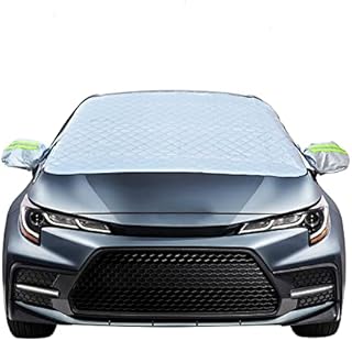 Car Front Windscreen Cover, Windshield Magnetic Snow Cover Protector Heavy Duty Ultra Thick with Side Mirror Cover Snow Ice Frost Sun UV Dust Water Resistant in all Weather148x116cm)