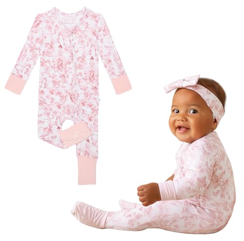Image of Posh Peanut Convertible Baby Sleepers - Girls Footless Baby Pajamas with 2 Way Zipper for Easy Diaper Changes