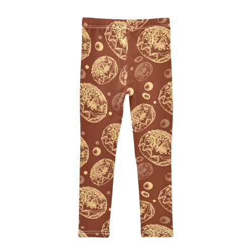 Buns and Donuts Girls Leggings,Workout Leggings for Girls Toddler Athletic Leggings Size for 3-10T2
