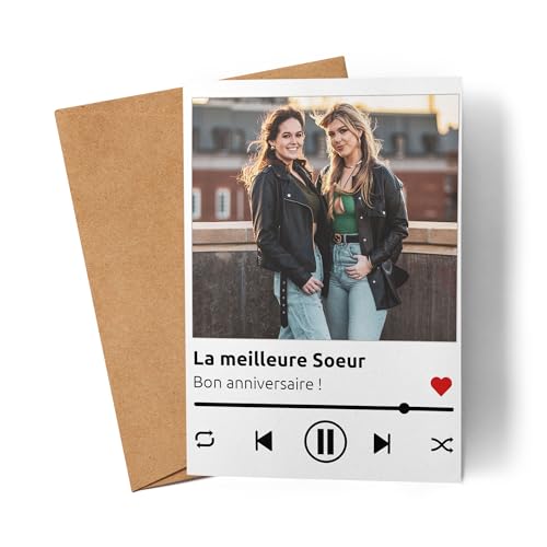 Kiddle-Design Couverture de chanson Carte photo Playlist Image musicale Cadeau personnalisé dans le design de couverture de musique Spotify Cadeaux photo Meilleure amie