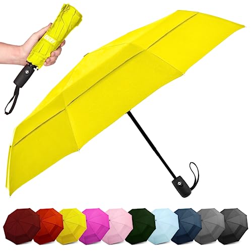 EEZY Travel Umbrellas for Rain Wind Resistant w/Open Close Button
