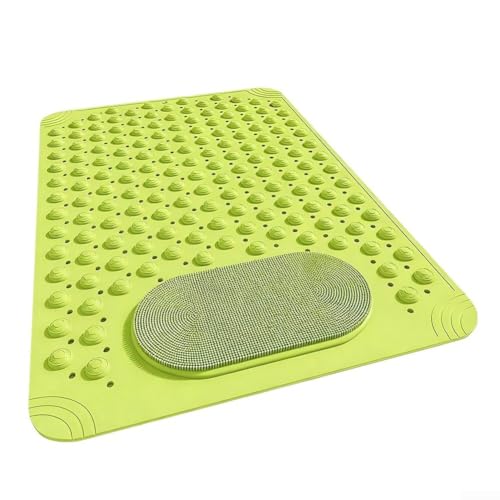 Alfombrilla de baño antideslizante para bañera y ducha, con ventosas, limpiador de pies texturizado, para superficie para masaje exfoliante, alfombra de seguridad de baño TPR de drenaje rápido, 36,5 x