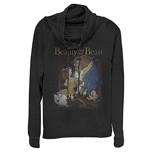 Image of Disney Womens Disney Princess Beauty Poster Women's Long Sleeve Cowl Neck Pullover