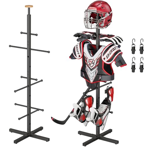 NANAGIFTREE Hockey Gear Drying Rack Metal Sports Equipment Dryer Stand for Adults & Youth Hockey Equipment Drying Rack for Gloves Skates & Helmets Includes 4 Hanging Clips
