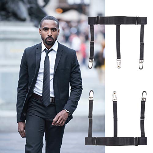 Image of Kare & Kind Adjustable Shirt Stays - Elastic Garter Uniform Holder with Non-Slip Metal Clamps - For Men and Women - Shirts, Police, Military Uniform - Comfortable for Daily Use