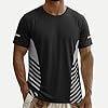 Mens T Shirt Gym Running T Shirts for Men Oversized Summer Short Sleeved Tee Tops Breathable Quick Dry Crew Neck Active Wear Sport Fitness Workout T-Shirt Hiking Clothes Black 4XL #1