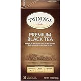Twinings of London Premium Black Tea Bags, 25 Count (Pack of 6)