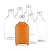 Produktbild MamboCat 6er Set Taschenflasche 200ml I Flachman Glas mit silbernem Schraubverschluss I Schnapsflaschen Likörflaschen zum Befüllen I Essig-Öl-Fläschchen I 6 Glasflaschen 200ml luftdicht