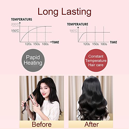 Hair Curler, Automatic Curling Iron With Adjustable Lcd Temperature Display Timer Settings, Portable Usb Wireless Rechargeable Curling Wand For Travel, Home (C) #TOP1