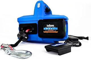 Landworks Electric Towing Winch Hoist Portable Cordless 1000 lbs 1/2 Ton Max Weight Brushless Motor Li-Ion Battery Powered 20' Foot Polyethylene Cable for Off Road ATV Truck Boat Trailer Hunting