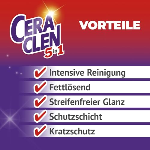 Ceraclen Reiniger & Pfleger für Glaskeramik- und Induktionskochfeld sowie Edelstahl – Reinigung, Glanz & Pflege – 1 x 200 ml 3