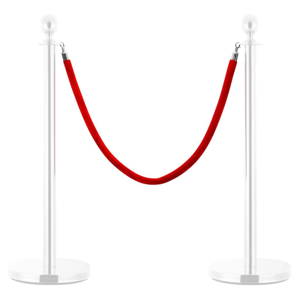 Cordón de terciopelo rojo para poste de guía personal, cuerda de 1,5m para bolardos