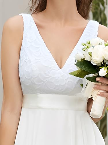 Image of Ever-Pretty Women's Spring V Neck Lace Chiffon A Line Prom Dresses Semi Formal Cocktail Wedding Guest Dress 0207