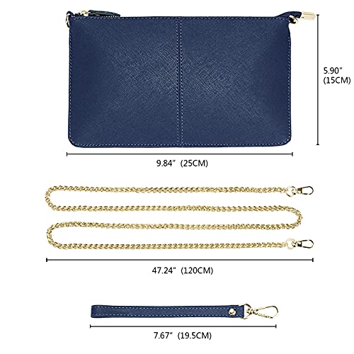 Image of YALUXE Genuine Leather Wristlet Handbags Purses Cell Phone Pocket Clutch Wallet Crossbody Bags for Women