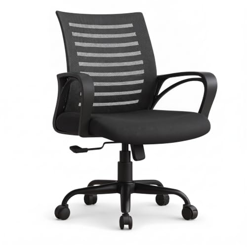 INNOWIN Mini Jazz Mesh Mid-Back Ergonomic Office Chair, Black - Image 4