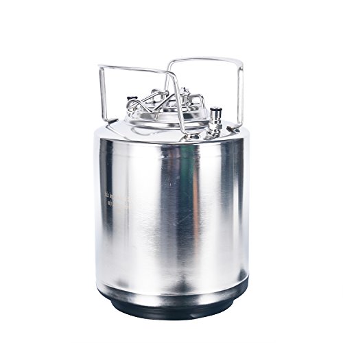 Yaebrew Stainless Steel 2.6 Gallon Mini Ball Lock Keg System For Small Batch Homebrewing Beer Brewing Strap Handle (10L) #TOP7