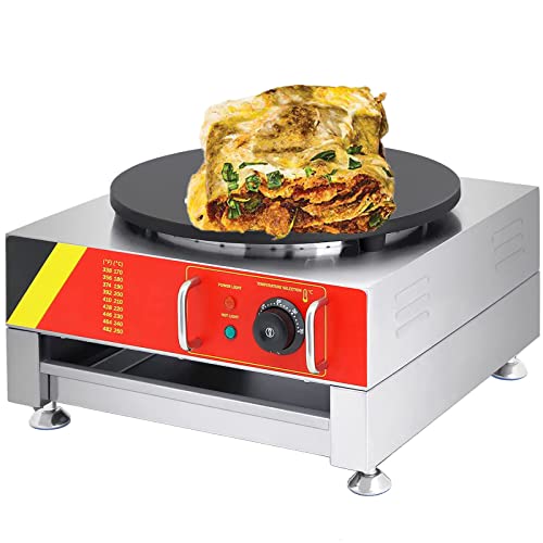 Máquina eléctrica para hacer crepes, máquina para hacer panqueques con control preciso de temperatura y superficie de cocción antiadherente