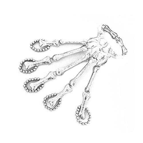 Onsinic Metal Skeleton Bracelet Skull Skeleton Bone Hand Finger Ring Bangle with Punk Style Gothic Bracelets