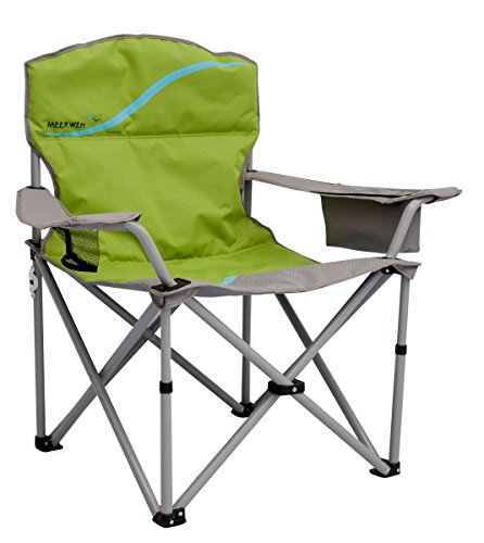 Preisvergleich Produktbild Meerweh Erwachsene Camping Faltstuhl mit Getränkehalter und Kühlfach, Grün / Grau, XXL, 20016