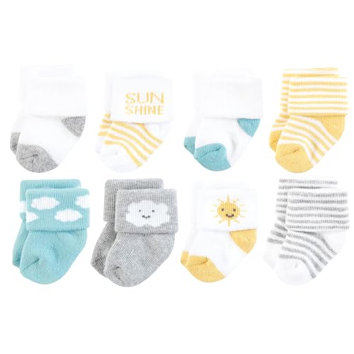 Hudson Baby baby-boys Cotton Rich Newborn and Terry Socks