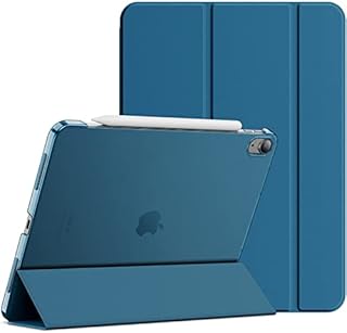 JETech Etui dla iPad Air 5./4. (2022/2020 Model, 10,9 Cala), Smukła Stojak Twardy tył Pokrowiec z Funkcją Case Automatycznego Budzenia/Snu (Niebieski)