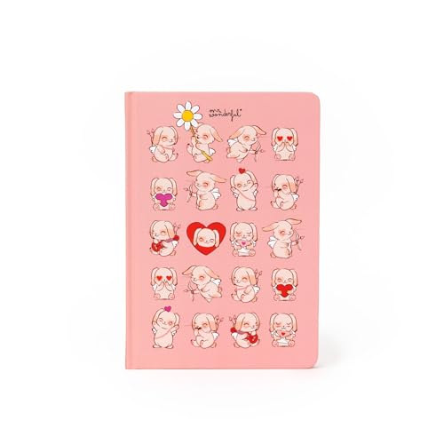 Mr. Wonderful – Libreta A5 “Conejo Cupido” – 160 Páginas FSC de 90 gsm – Diseño Romántico y Positivo – Papelería Bonita para Regalo