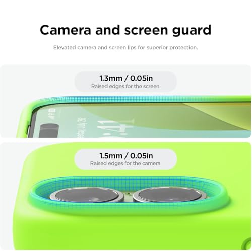 Image of Back Cover Compatible with iPhone 17 Case (6.3) Soft Touch Slim Liquid Silicone Full Protection Shock Proof Back Cover for iPhone 17 (SC Neon)