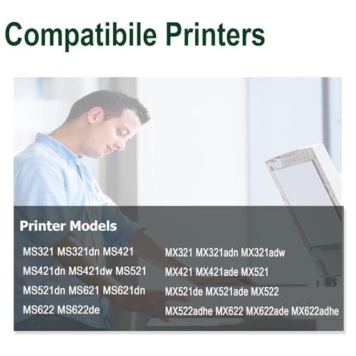 Image of 56F1000 Toner Cartridge Replacement for Lexmark MS321 MS421 MS521 | MS321dn MS421dw MS521dn MS521de MS521ade MS621dn, MX321 MX421 MX522 MX622 MX622adhe MX521