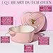 Paris Hilton Enameled Cast Iron Dutch Oven Heart-Shaped Pot with Lid, Dual Handles, Works on All Stovetops, Oven Safe to 500°F, 4-Quart, Pink
