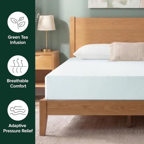 Image of Zinus| Global #1 Brand| Green Tea Memory Foam Premium Mattress| Pressure-Relieving Comfort & Orthopedic Support, Naturally Fresh, CertiPUR-US & Oeko-TEX Certified Queen (75 x 60 x 6 inch)