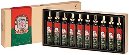 Korean Red Ginseng Vital Tonic Gift Set Energy Shot Panax Ginseng Giftset for Immune System Booster and Wellness Recovery, Natural Herbs, Vitamins and Minerals – 10 Bottles