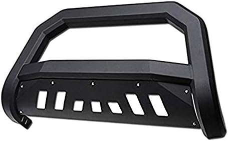 HS Power Matte Black Solid Edge Bold Bull Bar Compatible with 07-17 Toyota Tundra | 2008-2017 Toyota Sequoia All Models HD HeavyDuty Steel Brush Push Front Bumper Grill Guard