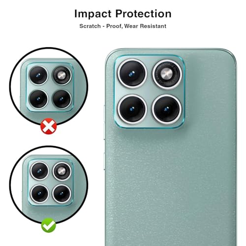 Image of ZARALA Camera Lens Frame Glass Compatible with Motorola Edge 70 Tempered Glass Aluminum Alloy Frame Individual Camera Lens Protector Cover Silver