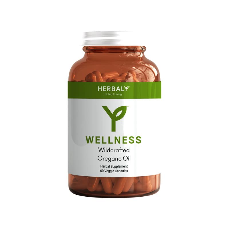 HERBALY Wellness Wildcrafted Oregano Oil Capsules Yellow/Gold
