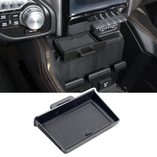 PIMCAR Center Console Storage Drawer Compatible with 2019-2026 Dodge Ram 1500 2500 3500 Insert Drawer Box With Anti-Slip Mat Interior Accessories (Only Fit Models with Cubby)