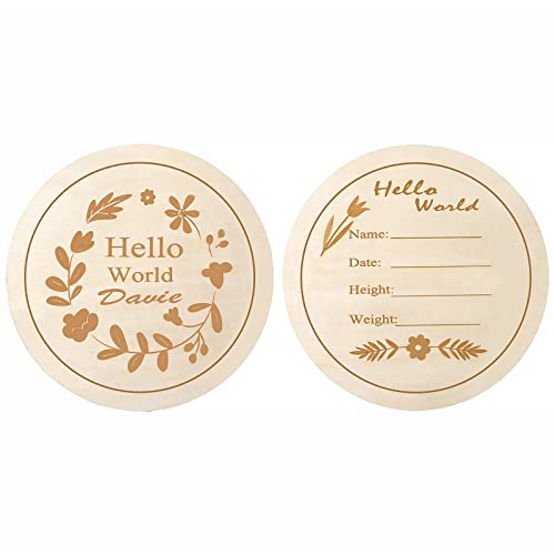 TYRY.HU Meilensteinkarten Baby aus Holz mit Namen Geschenke zur Geburt Babyparty für Junge & Mädchen(Rosen) Cover