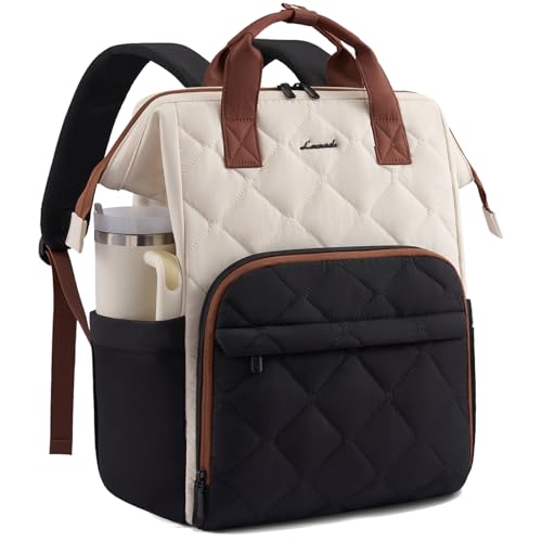 Mochila LOVEVOOK para portátil 15.6 pulgadas negra blanca marrón miniatura 1
