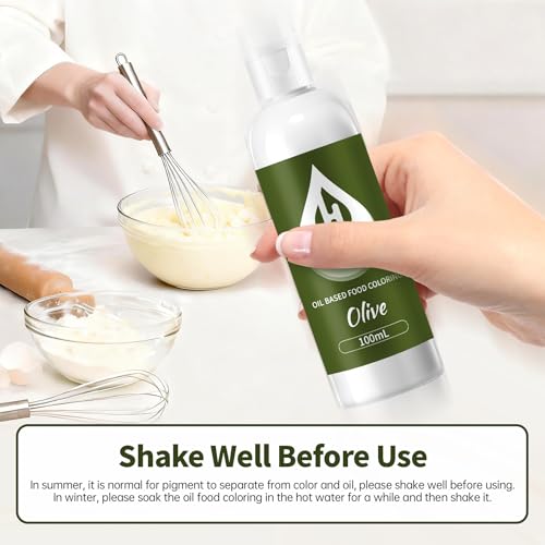 Image of Olive Oil Based Food Coloring for Chocolate - Herbeklab 100ml Professional Concentrated Oil Food Dye for Candy Melts, Chocolate, Cake Pops, Strawberries & Baking