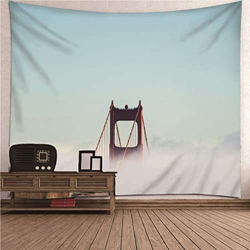 Tapiz de pared paisaje Golden Gate Isdreem, gran tela decorativa de 200x150cm para tu hogar
