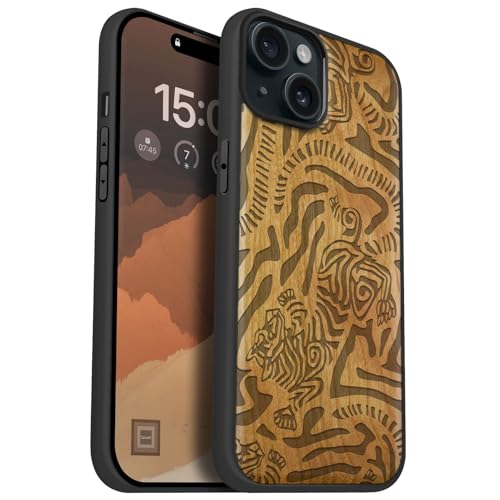 Carveit MagSafe (}OZ[t) Ή iPhone 15 Plus P[X ؐyVR+TPUVRc[CzACtH15 Plus P[X ϏՌ ~ C [U[A[g (`F[-^CK[͗l)