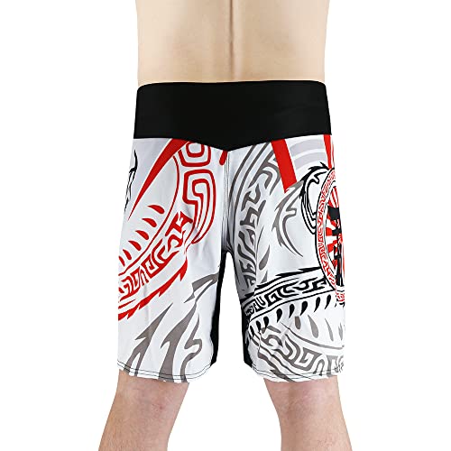 MMA Shorts for Men Fight Grappling Shorts Mens BJJ Shorts for Men No Gi Mid Thigh (L Waist 36inch, yw-dk3) by YWChency - Image 2